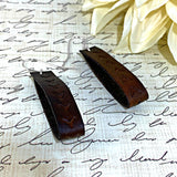 Folded Leather Bar Earrings
