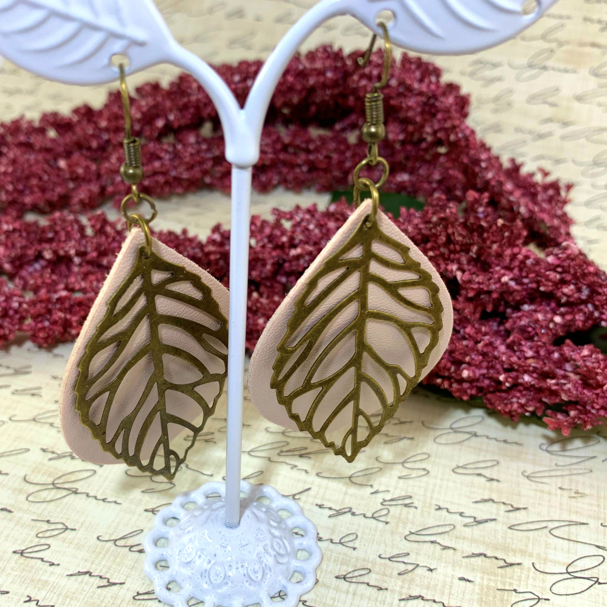 Drop Leaf Leather Earrings | Maycomb Mercantile