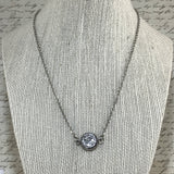 Faux Druzy Stone Necklace, Stainless Steel