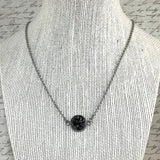 Faux Druzy Stone Necklace, Stainless Steel