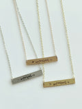 "Imperfect" Hand Stamped Bar Necklace