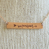 "Imperfect" Hand Stamped Bar Necklace