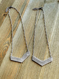 "Southern" Hand Stamped Aluminum Chevron Necklace