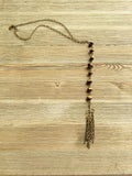 Tiger Eye Beaded Drop Necklace