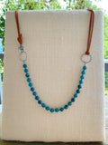 Jade and Suede Leather Side Clasp Necklace