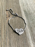 Personalized Heart Bolo Bracelet