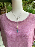 Turquoise and Pearl Lariat Necklace