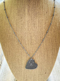 “Blessed” Hand Stamped Heart Necklace with Cross