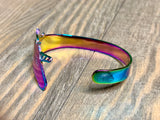 Rainbow Unicorn Hand Stamped Cuff Bracelet - Child Size
