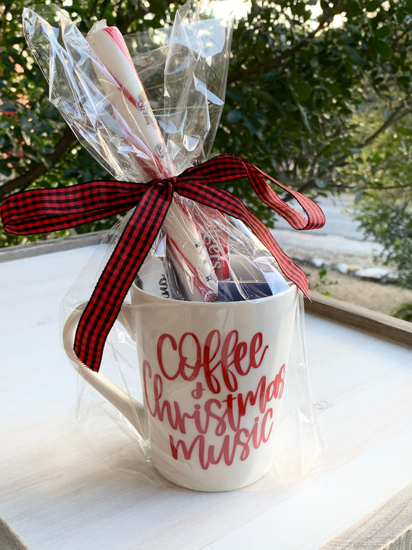 Coffee and Christmas Music Mug Set, Christmas Gift Set